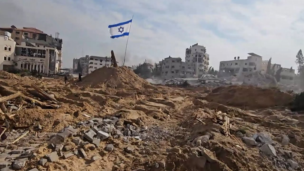כיכר פלסטין בידי צה"ל: תיעוד מהמקום שבעבר היה סמל חמאס